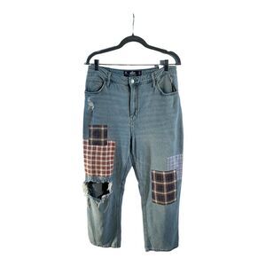 Hollister Women’s Ripped Patchwork Ultra High-Rise Jean Size 31